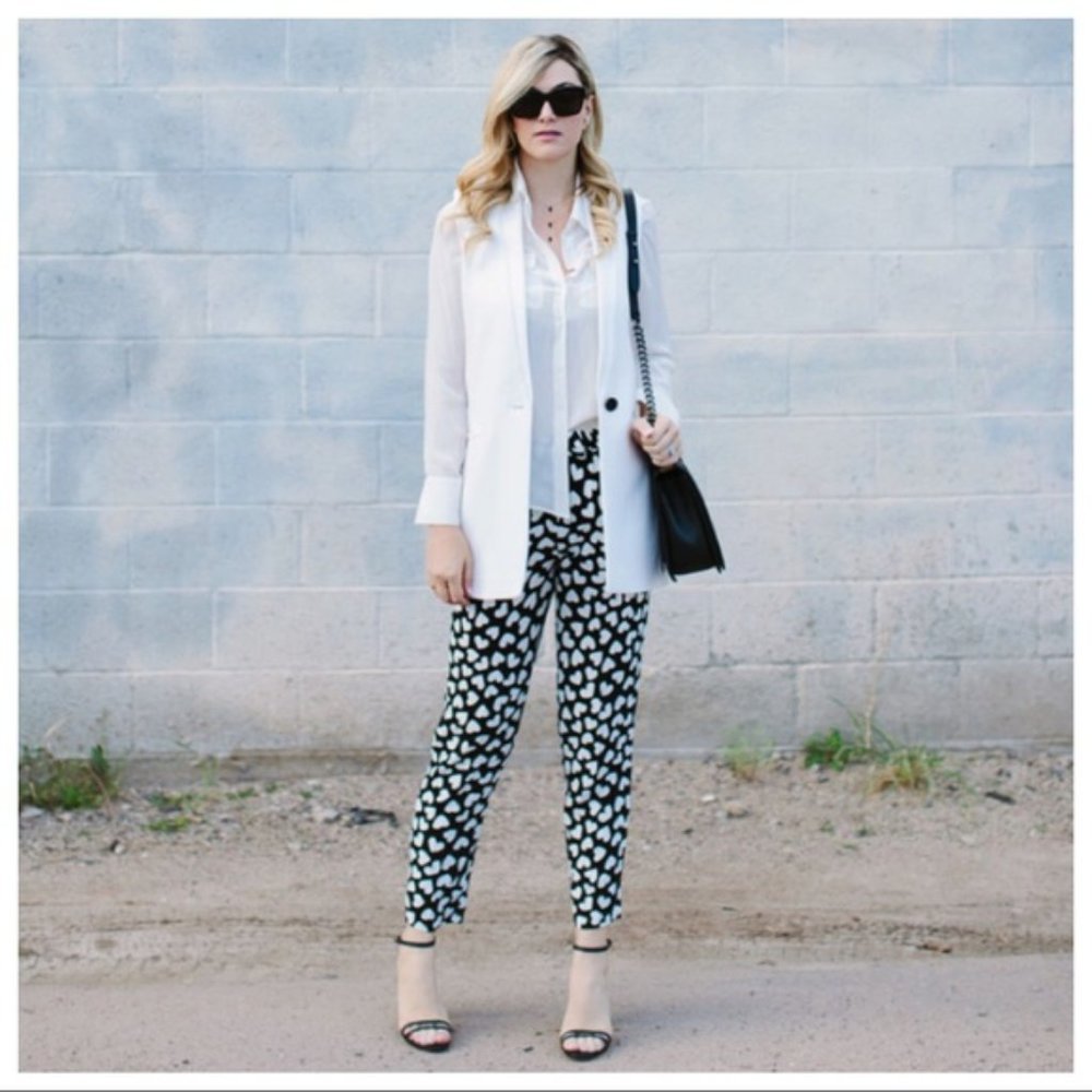 Kate Spade Dancing Hearts pull on drawstring jogger pants XS size 0